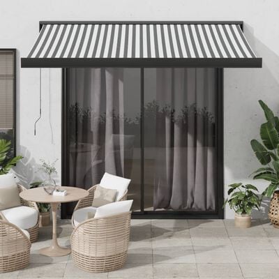 vidaXL Auvent rétractable anthracite/blanc 3x2,5 m tissu et aluminium