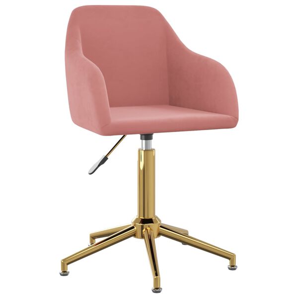 vidaXL Chaises pivotantes &agrave; manger lot de 4 rose velours