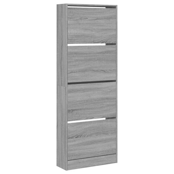 vidaXL Armoire &agrave; chaussures sonoma gris 60x21x163,5 cm bois ing&eacute;nierie