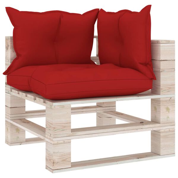vidaXL Canap&eacute; d'angle palette de jardin avec coussins bois de pin