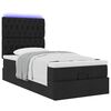 vidaXL Cadre de lit ottoman avec matelas noir 90x190 cm tissu