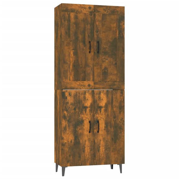 vidaXL Buffet haut Ch&ecirc;ne fum&eacute; 70x34x180 cm Bois d'ing&eacute;nierie