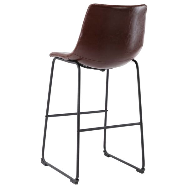 vidaXL Tabouret de bar Marron brillant Similicuir