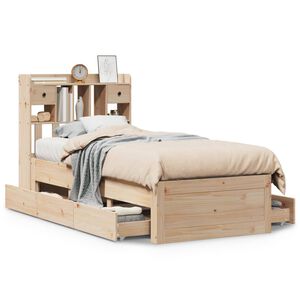 vidaXL Lit biblioth&egrave;que sans matelas 75x190 cm bois de pin massif