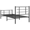 vidaXL Cadre de lit m&eacute;tal sans matelas avec pied de lit noir 90x200 cm