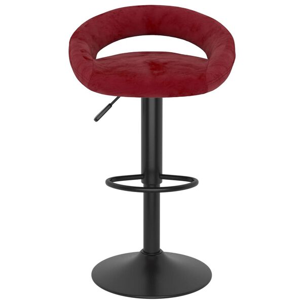 vidaXL Tabourets de bar lot de 2 rouge bordeaux velours