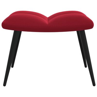 vidaXL Chaise de relaxation avec tabouret Rouge bordeaux Velours