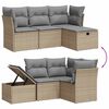 vidaXL Salon de jardin avec coussins 4pcs m&eacute;lange beige r&eacute;sine tress&eacute;e