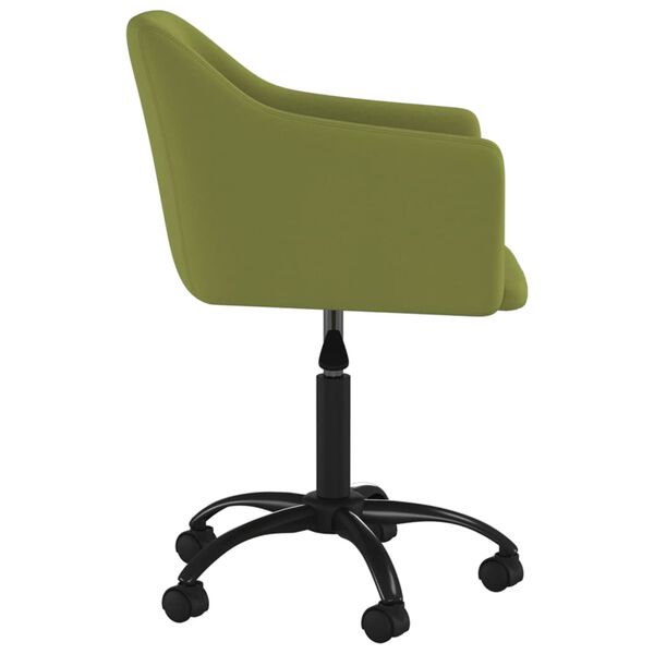 vidaXL Chaise pivotante de salle &agrave; manger Vert clair Velours