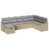 vidaXL Ensemble de canap&eacute; de jardin 8 pc Beige polyrotin