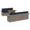 vidaXL Ensemble de canap&eacute; de jardin 8 pc gris et bleu marine