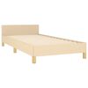 vidaXL Cadre de lit sans matelas avec t&ecirc;te de lit cr&egrave;me 90x190cm tissu