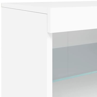 vidaXL Buffet avec lumières LED blanc 41x37x67 cm