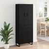 vidaXL Haut Armoire 2 pcs Ch&ecirc;ne noir Bois Agglom&eacute;r&eacute; et Verre