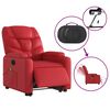 vidaXL Fauteuil inclinable de massage &eacute;lectrique rouge similicuir