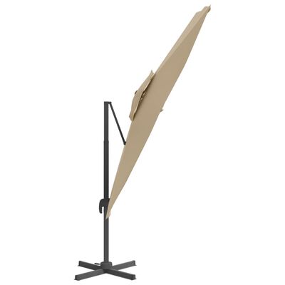 vidaXL Parasol cantilever à double toit Taupe 300x300 cm