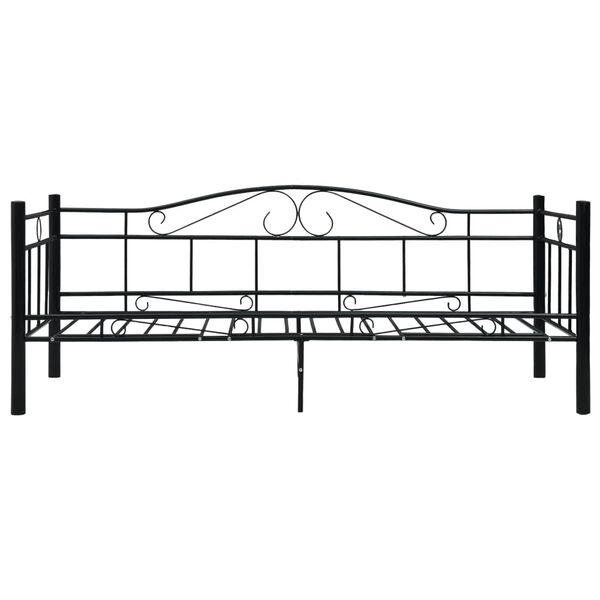 vidaXL Cadre de lit de repos sans matelas Noir M&eacute;tal 90x200cm