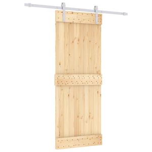 vidaXL Porte coulissante Naturel et Blanc 80 x 210 cm