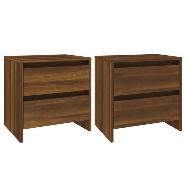 vidaXL Tables de chevet 2 pcs ch&ecirc;ne marron 45x34,5x44,5 cm