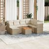 vidaXL Salon de jardin avec coussins 8 pcs beige r&eacute;sine tress&eacute;e