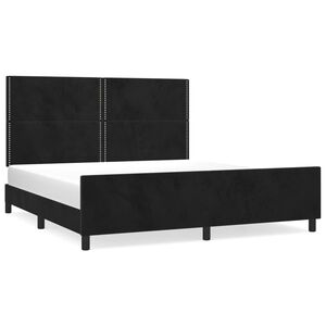vidaXL Cadre de lit sans matelas noir 160x200 cm velours