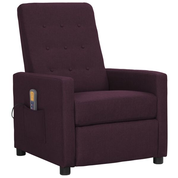 vidaXL Fauteuil de massage Violet Tissu