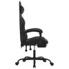 vidaXL Chaise de jeu pivotante avec repose-pied Noir Similicuir