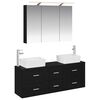 vidaXL Ensemble de mobilier de salle de bain 4 pc Ch&ecirc;ne noir