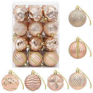 vidaXL Ensemble de boules de No&euml;l 36 pc Or rose 6 cm Polystyr&egrave;ne
