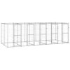 vidaXL Chenil ext&eacute;rieur Acier galvanis&eacute; 12,1 m&sup2;