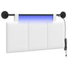 vidaXL T&ecirc;te de lit suspendue Avec lumi&egrave;re LED Blanc Tissu