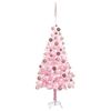 vidaXL Arbre de No&euml;l artificiel pr&eacute;-&eacute;clair&eacute; et boules rose 150 cm PVC