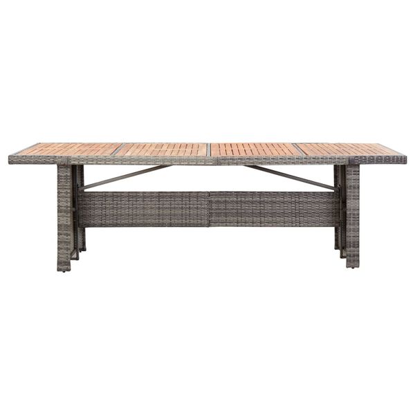 vidaXL Ensemble à manger d'extérieur 9pcs coussins Résine tressée Gris