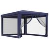 vidaXL Tente de f&ecirc;te avec 4 parois lat&eacute;rales en maille Bleu 3x4 m PEHD