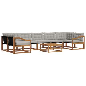 vidaXL Ensemble de canap&eacute;s d'ext&eacute;rieur 8 pcs Gris Naturel et Clair