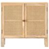 vidaXL Buffet 80x30x73 cm Bois de manguier massif et canne naturelle