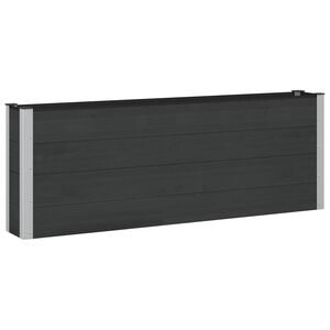 vidaXL Jardini&egrave;re sur&eacute;lev&eacute;e Noir 200 x 30 x 72 cm WPC et Aluminium
