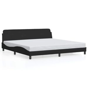 vidaXL Cadre de lit Dover noir 200x200 cm tissu