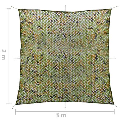 vidaXL Filet de camouflage avec sac de rangement 2x3 m Vert