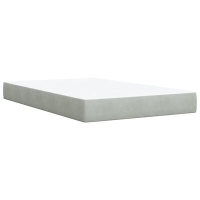 vidaXL Sommier à lattes de lit et matelas Gris clair 120x200cm Velours