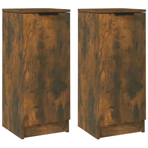 vidaXL Buffets 2 pcs Chêne fumé 30x30x70 cm Bois d'ingénierie