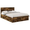 vidaXL Cadre de lit Ch&ecirc;ne fum&eacute; 140 x 200 cm Bois Ing&eacute;nierie