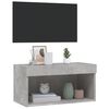 vidaXL Meuble TV avec lumi&egrave;res LED gris b&eacute;ton 60x30x30 cm