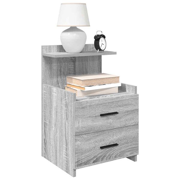 vidaXL Tables de chevet 2 pi&egrave;ces avec 2 tiroirs Gris Sonoma 40 x 36,5 x 62 cm