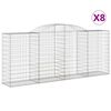 vidaXL Paniers &agrave; gabions arqu&eacute;s 8 pcs 300x50x120/140 cm fer galvanis&eacute;