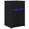 vidaXL Armoire de chevet LED avec tiroir Ch&ecirc;ne noir 38 x 34 x 61 cm