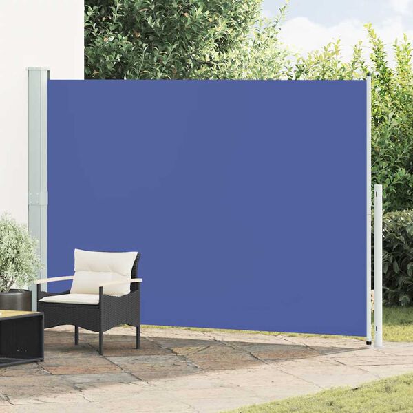 vidaXL Auvent lat&eacute;ral r&eacute;tractable de patio 200x300 cm Bleu