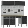 vidaXL Ensemble de placards de travail avec tiroir 10 pc Noir