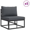 vidaXL Ensemble de canap&eacute; de jardin avec coussin 8 pcs Noir Aluminium