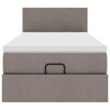 vidaXL Lit ottoman avec matelas taupe 90x200 cm tissu